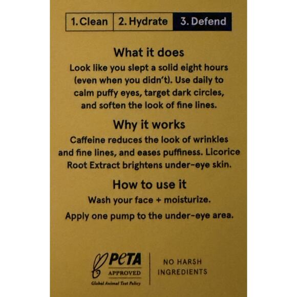 LUMIN Dark Circle Defense Balm .67 Fl Oz / 20 mL NIB/SEALED - Picture 3 of 3